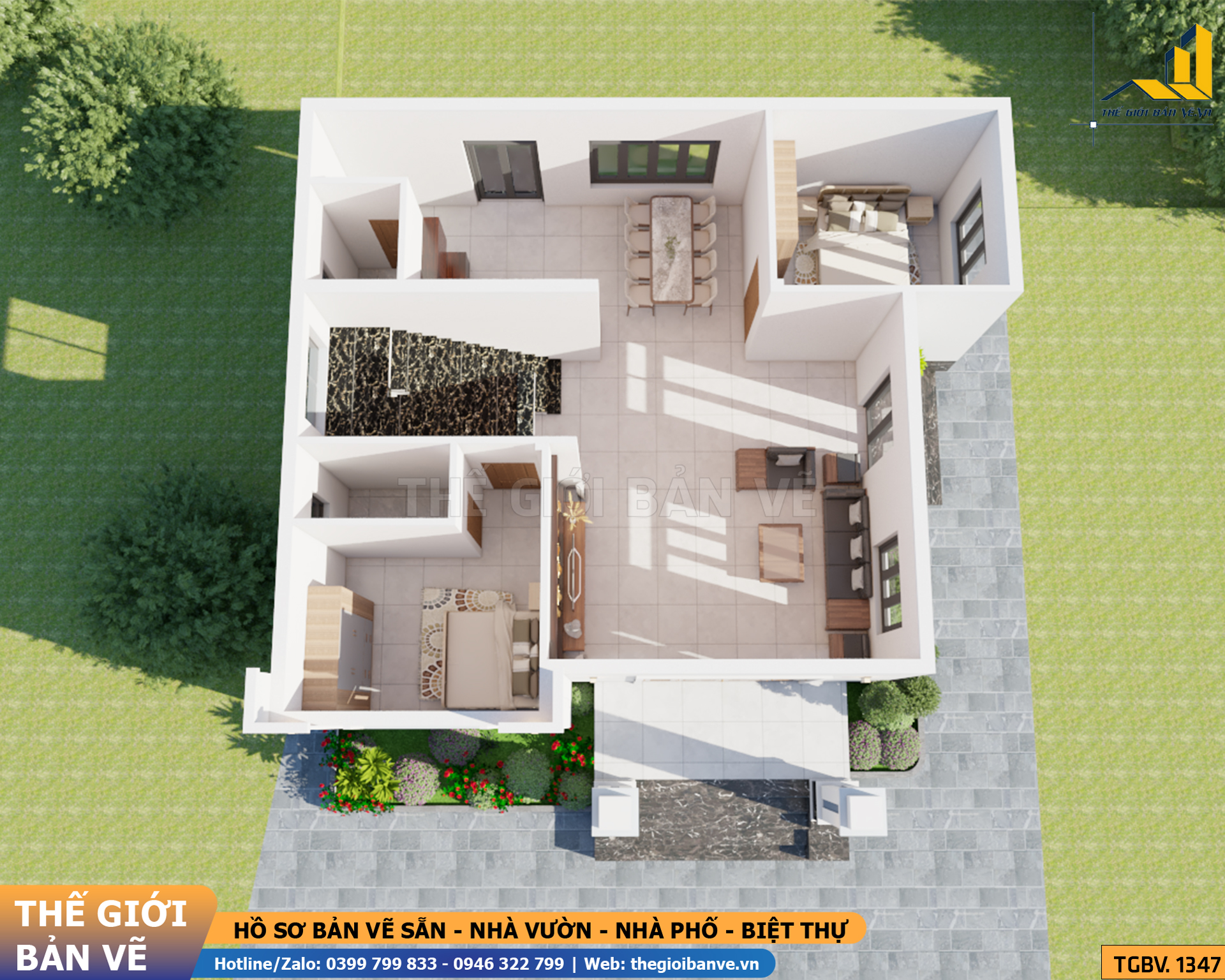 Biệt Thự Mái Nhật 2 Tầng 10.4x12.6m – 5 Phòng Ngủ | TGBV.1347