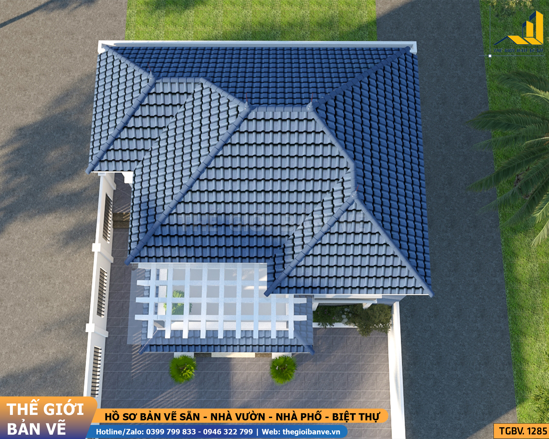 Biệt Thự Mái Nhật 2 Tầng 12.1x10.3m – 3 Phòng Ngủ | TGBV.1285