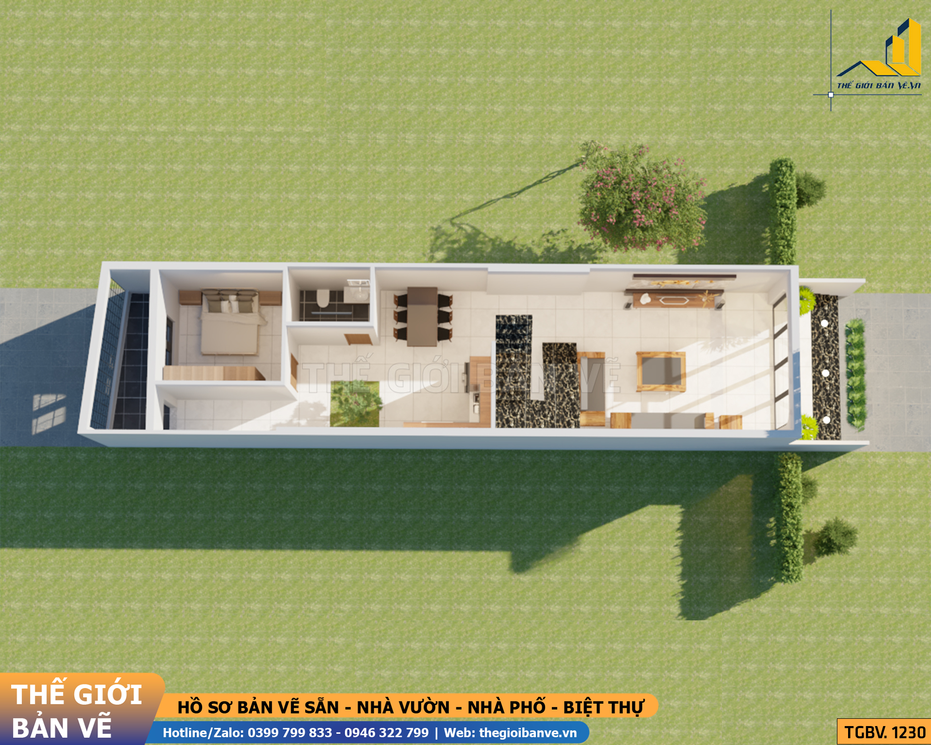 Nhà Phố 2 Tầng Mái Bằng Mặt Tiền 4.9m - 4 Phòng Ngủ | TGBV.1230