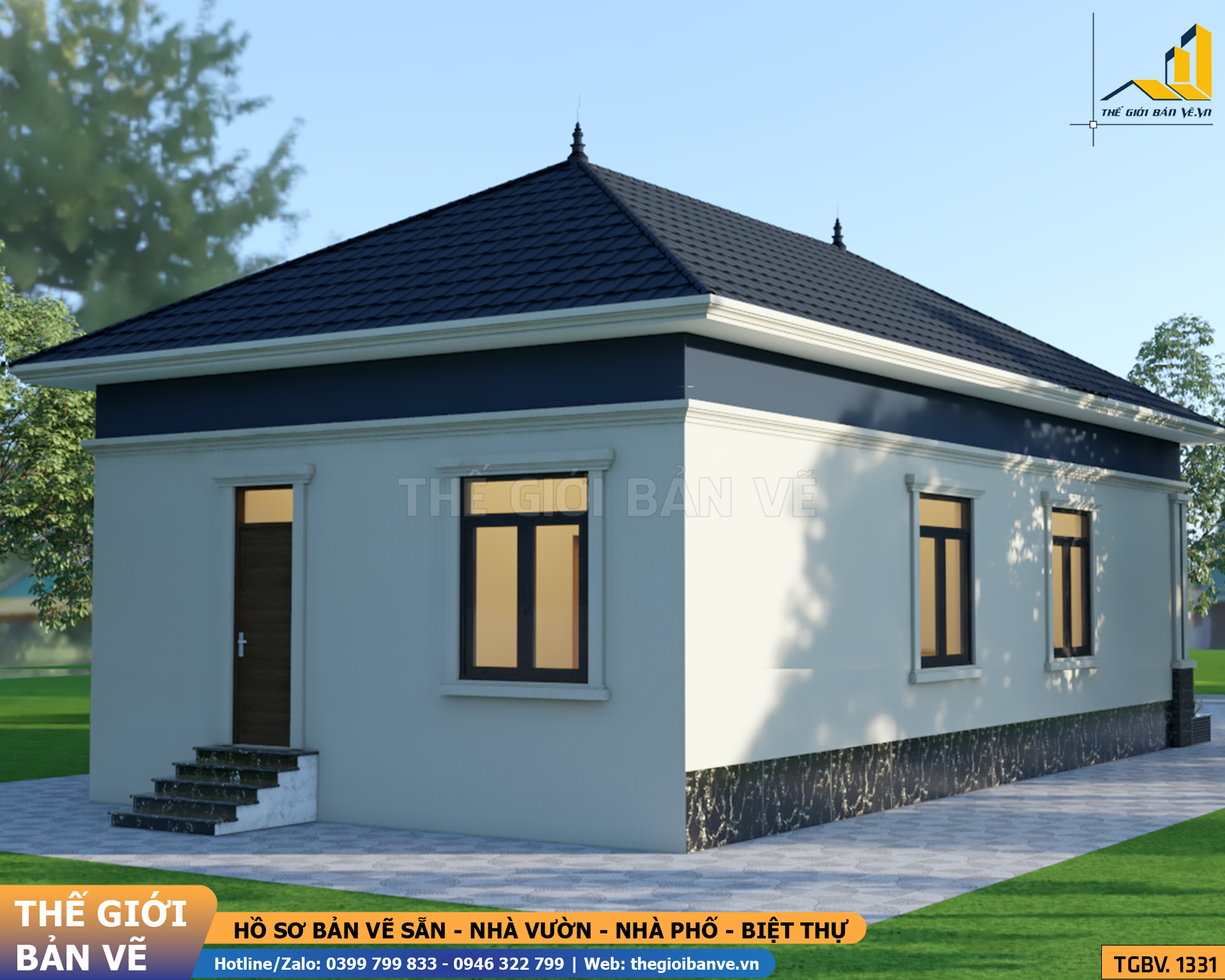 Nhà Vườn Mái Nhật 8.3x17.5m – 3 Phòng Ngủ | TGBV.1331