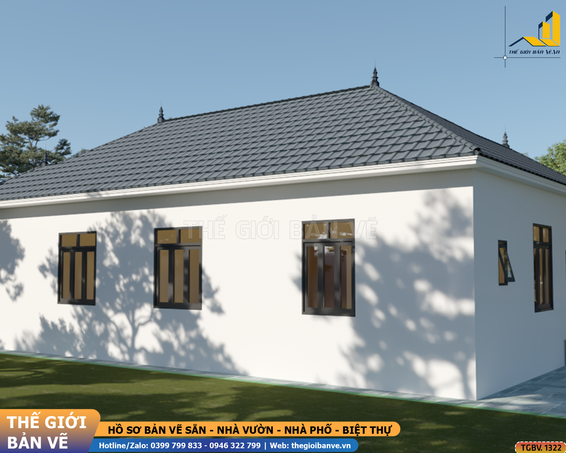 Nhà Vườn Mái Nhật 21.5x11.1m – 2 Sảnh, 3 Phòng Ngủ | TGBV.1323