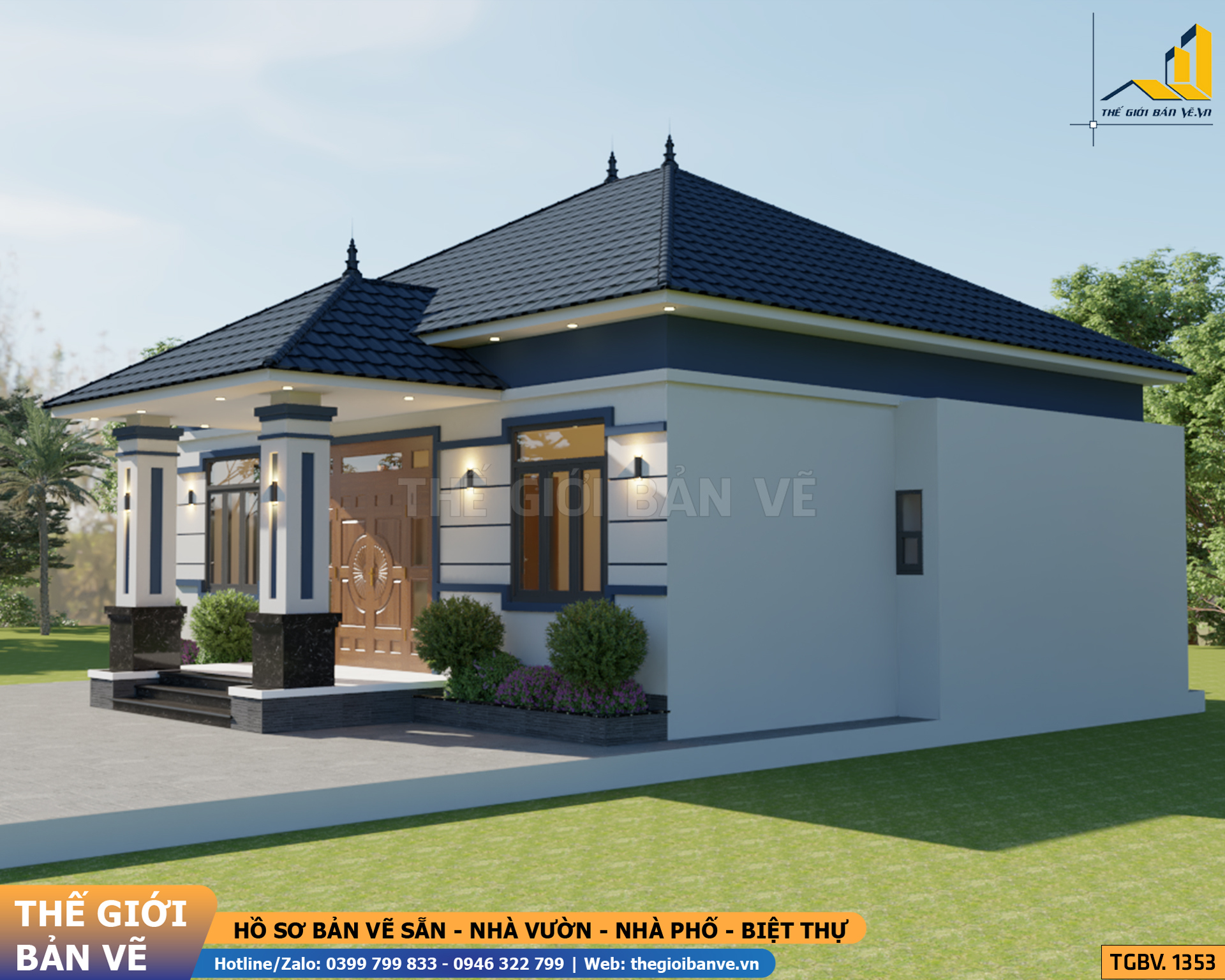 Nhà  Vườn Mái Nhật 11.2x14.3m - 3 Phòng Ngủ | TGBV.1353