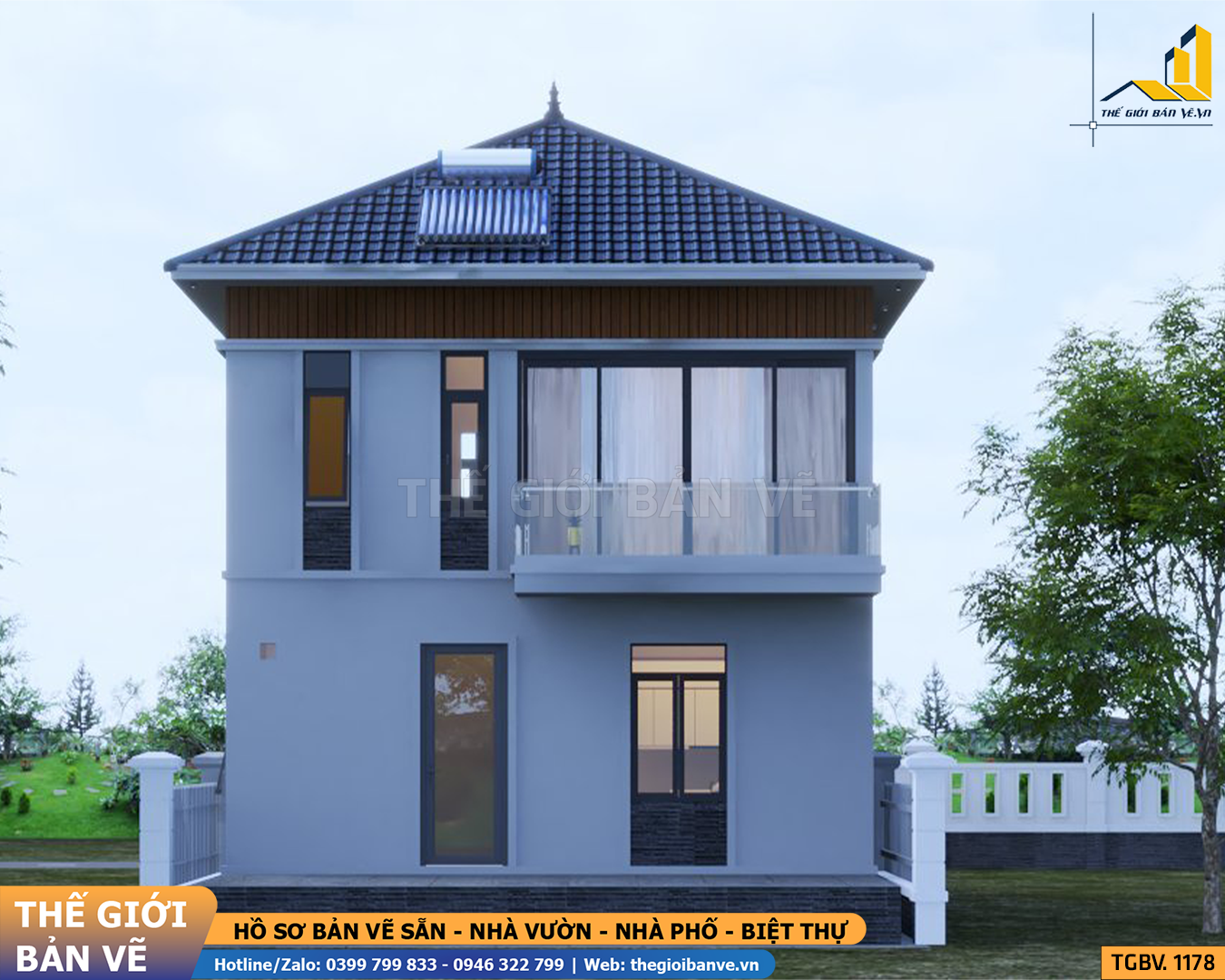 Biệt Thự Hai Tầng Mái Nhật 8x11.9m – 3 Phòng Ngủ | TGBV.1178