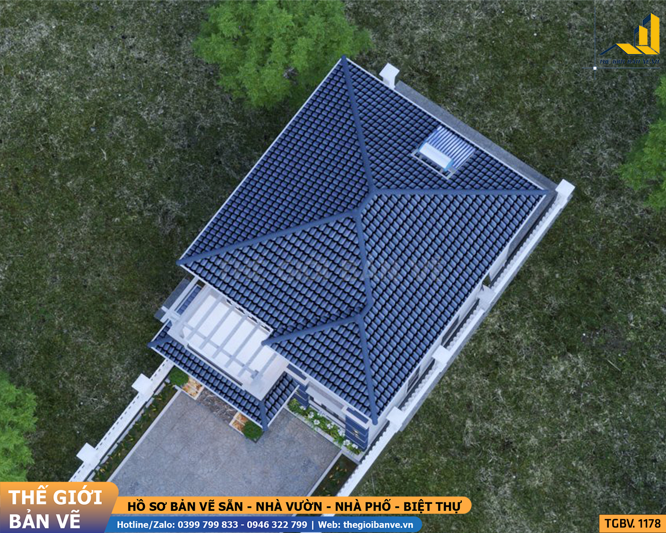 Biệt Thự Hai Tầng Mái Nhật 8x11.9m – 3 Phòng Ngủ | TGBV.1178