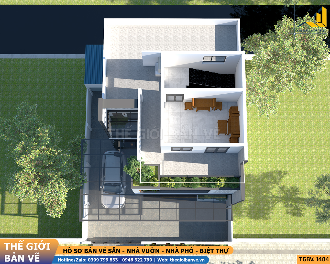 Biệt Thự Mái Bằng 2 Tầng 7.2x12.6m – 4 Phòng Ngủ | TGBV.1404