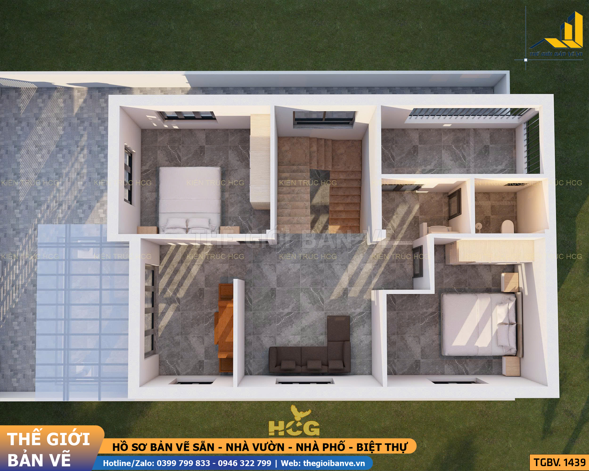 Biệt Thự Mái Nhật 2 Tầng 8x11.9m - 4 Phòng Ngủ | TGBV.1439