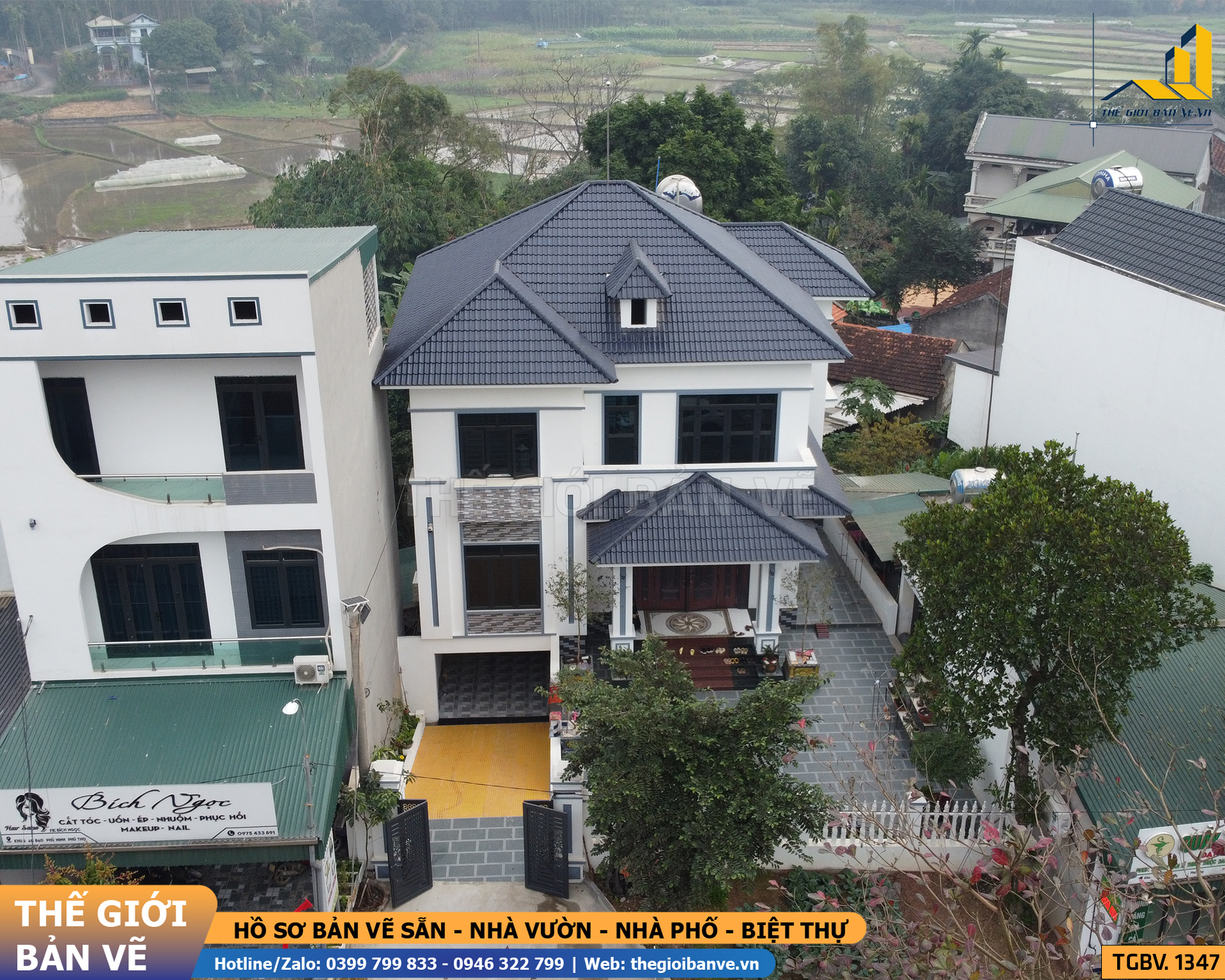 Biệt Thự 2 Tầng Mái Nhật Hiện Đại – Thiết Kế Chuẩn Thực Tế, Không Gian Sống Đáng Mơ Ước | HCG.1347