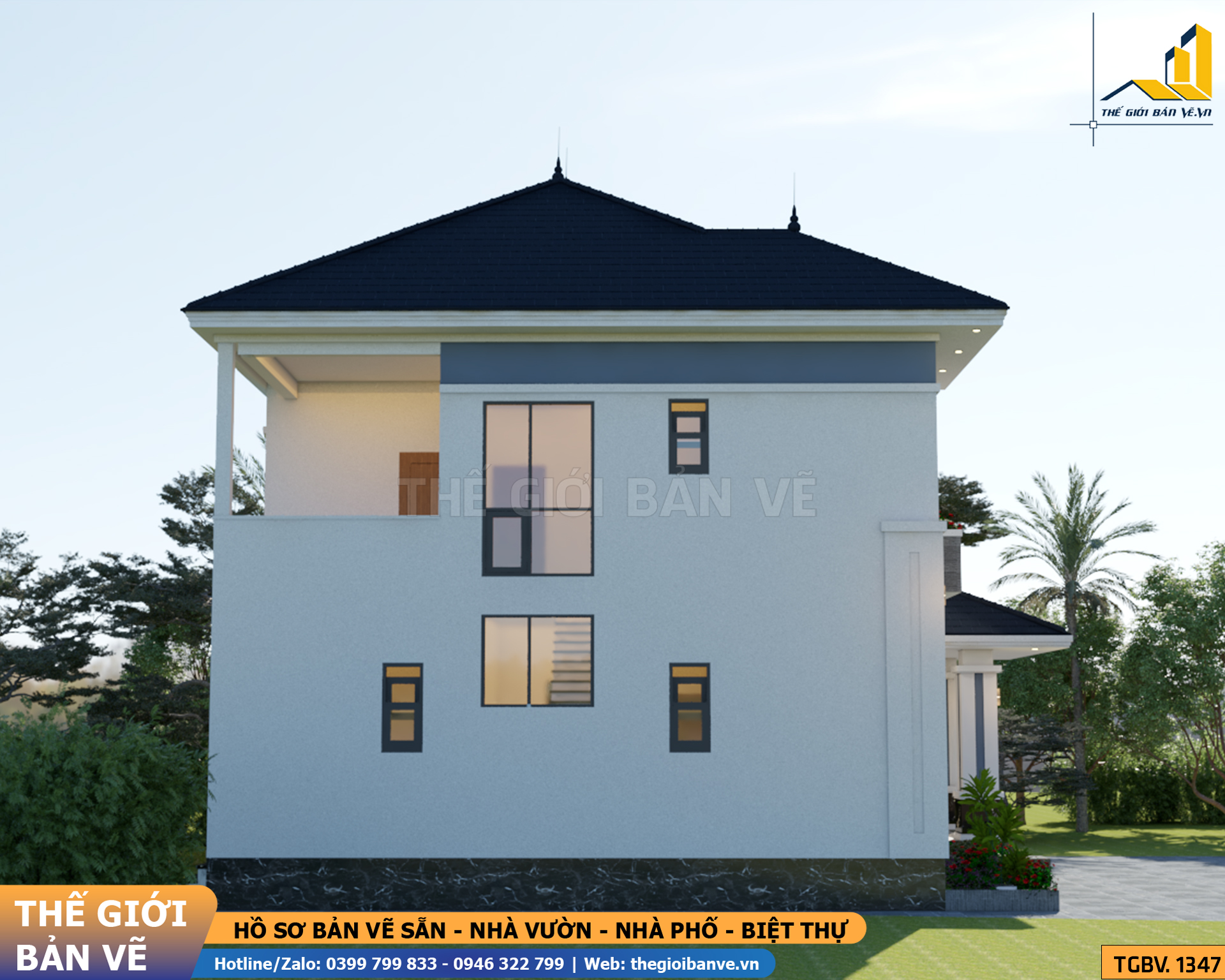 Biệt Thự Mái Nhật 2 Tầng 10.4x12.6m – 5 Phòng Ngủ | TGBV.1347