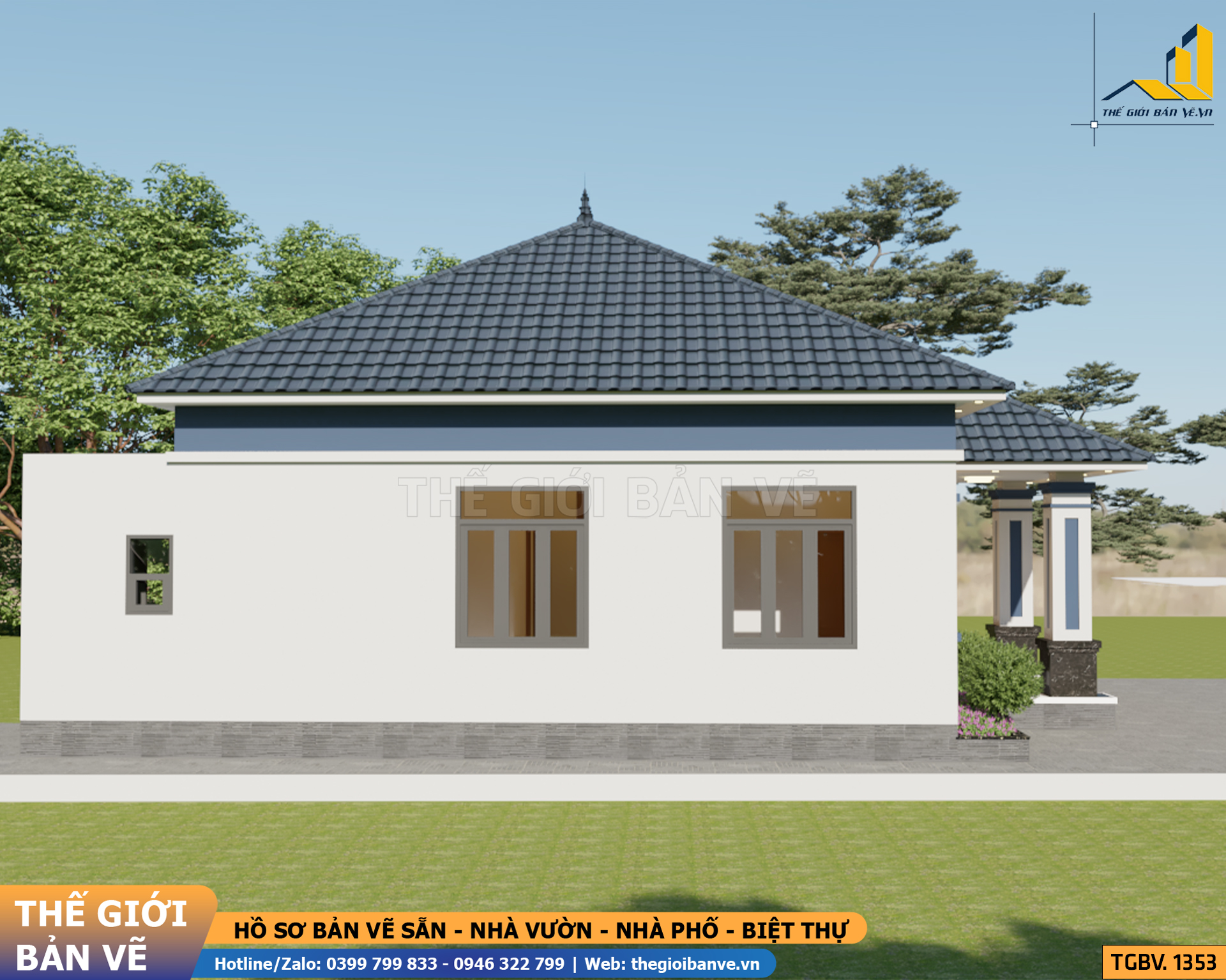 Nhà  Vườn Mái Nhật 11.2x14.3m - 3 Phòng Ngủ | TGBV.1353