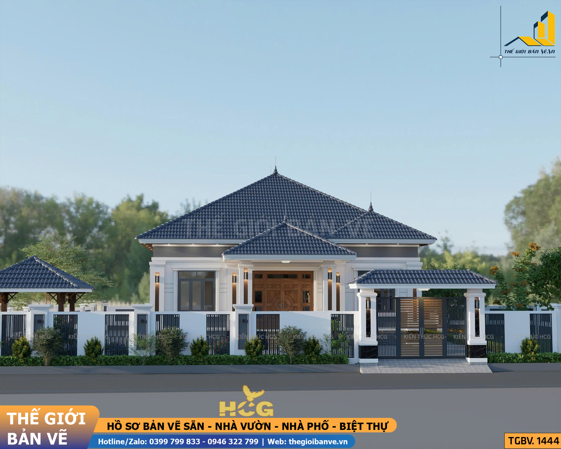 Nhà Vườn Mái Nhật 12.6x19.9m - 4 Phòng Ngủ | TGBV.1444