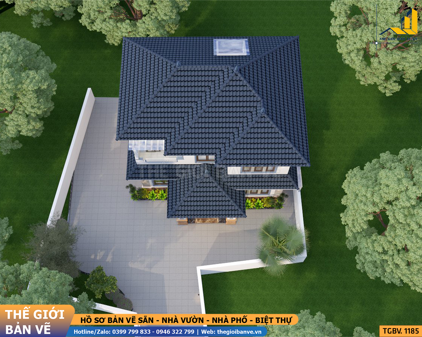 Biệt Thự Mái Nhật 2 Tầng 10.4x10.9m – 4 Phòng Ngủ | TGBV.1185