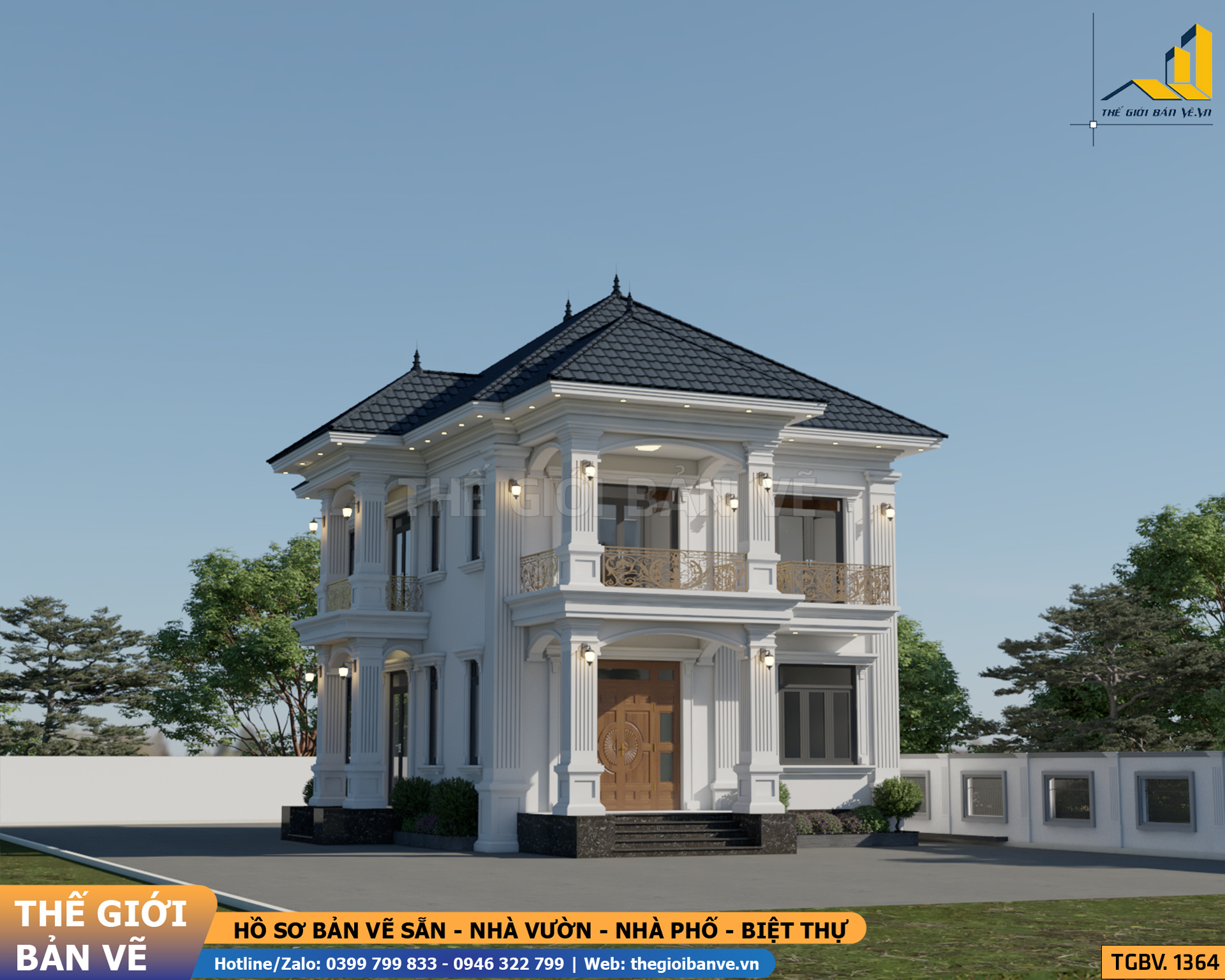 Biệt Thự Mái Nhật 2 Tầng 15.1x9m – 4 Phòng Ngủ | TGBV.1364