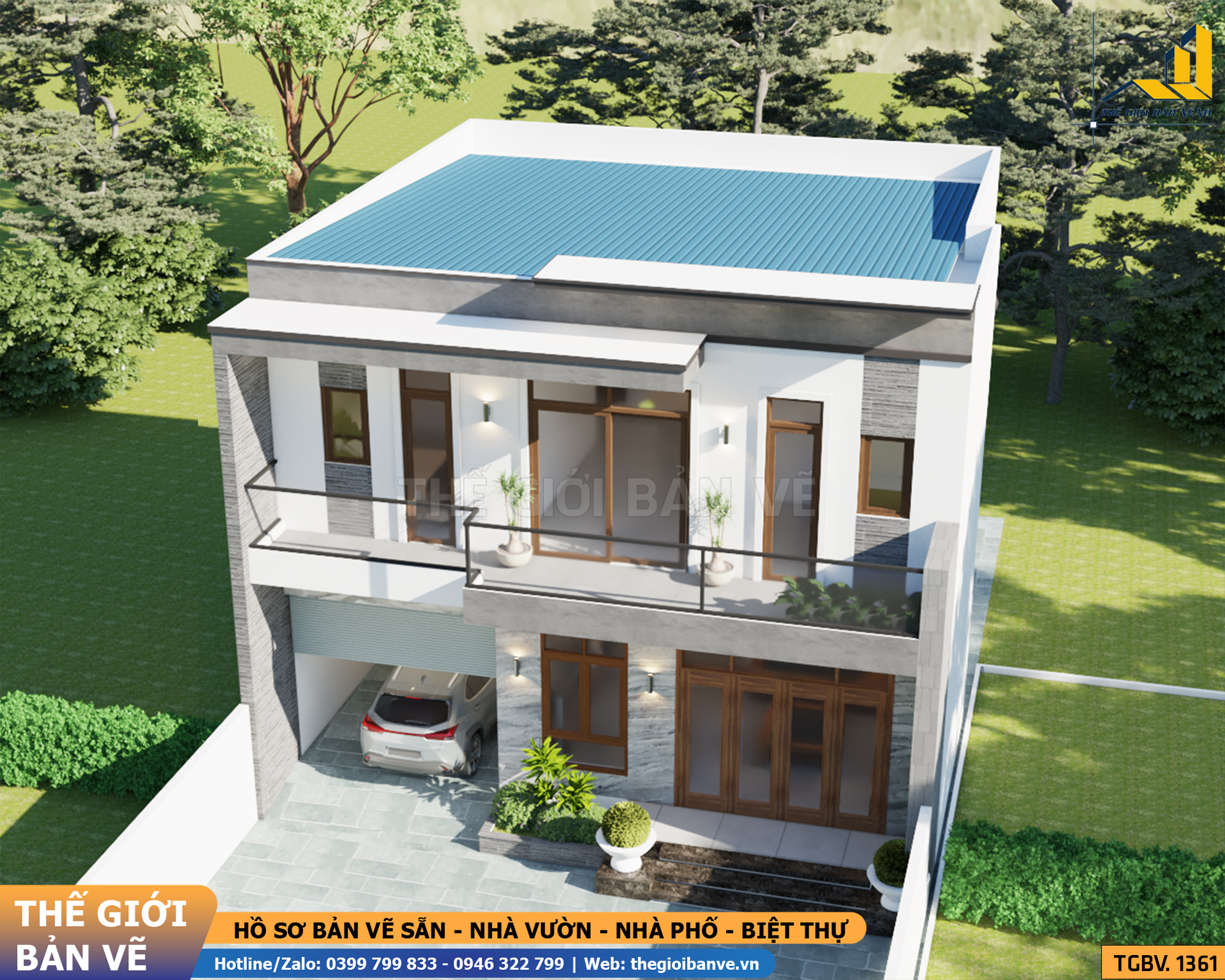 Biệt Thự Mái Bằng 2 Tầng 10.3x11.6m – 3 Phòng Ngủ, Có Gara | TGBV.1361