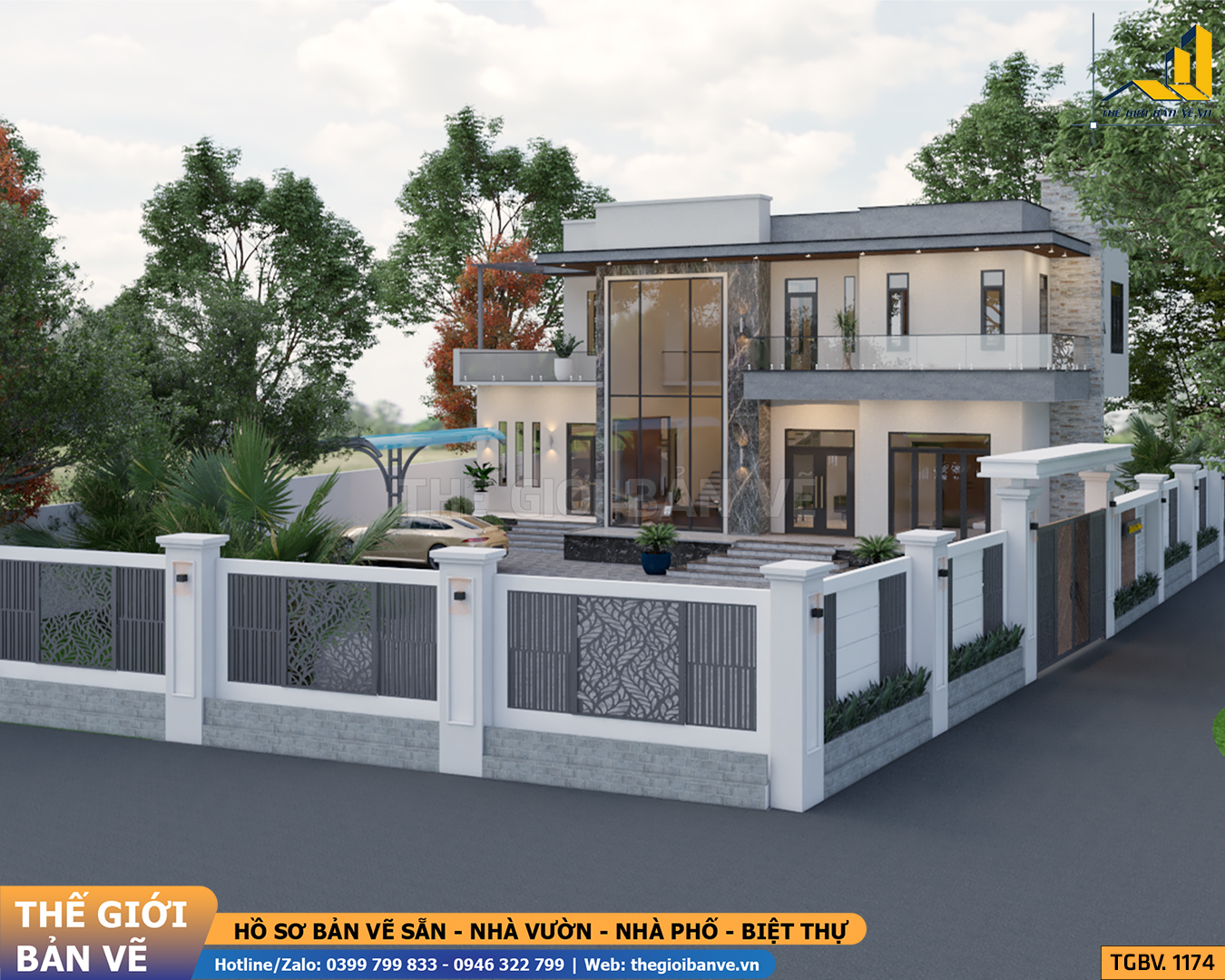 Biệt Thự Mái Bằng 17.2x10m – 4 Phòng Ngủ | TGBV.1174