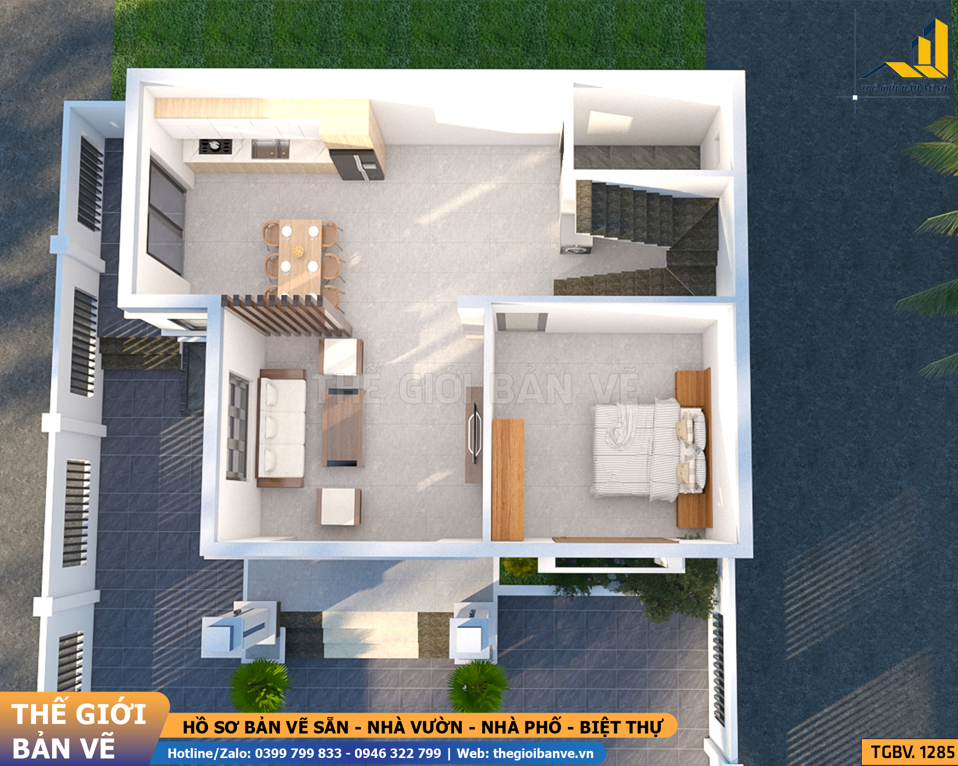 Biệt Thự Mái Nhật 2 Tầng 12.1x10.3m – 3 Phòng Ngủ | TGBV.1285