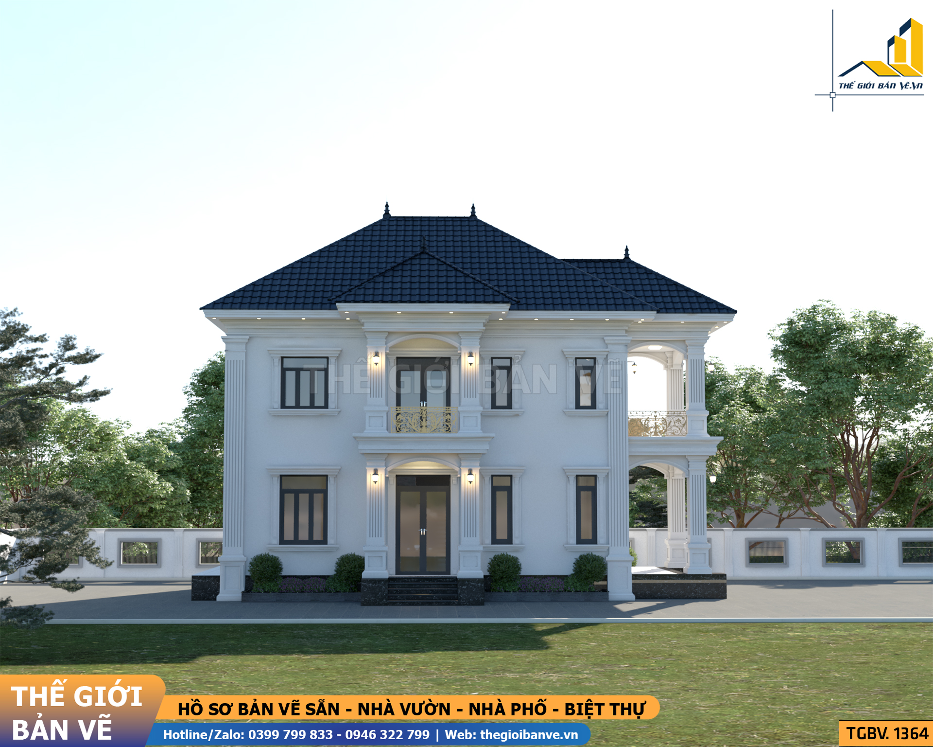 Biệt Thự Mái Nhật 2 Tầng 15.1x9m – 4 Phòng Ngủ | TGBV.1364