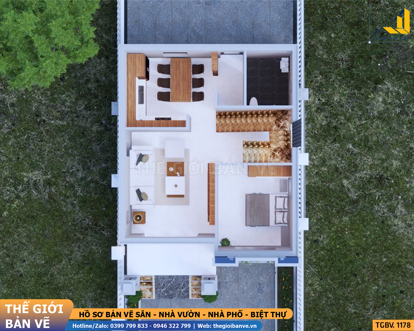 Biệt Thự Hai Tầng Mái Nhật 8x11.9m – 3 Phòng Ngủ | TGBV.1178