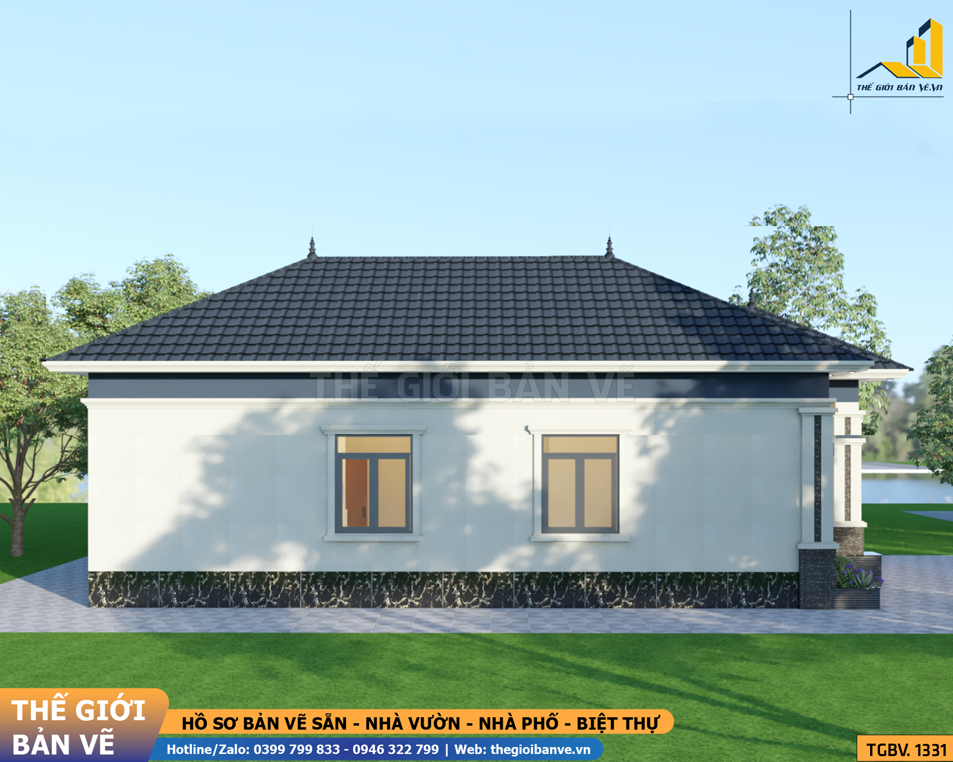 Nhà Vườn Mái Nhật 8.3x17.5m – 3 Phòng Ngủ | TGBV.1331