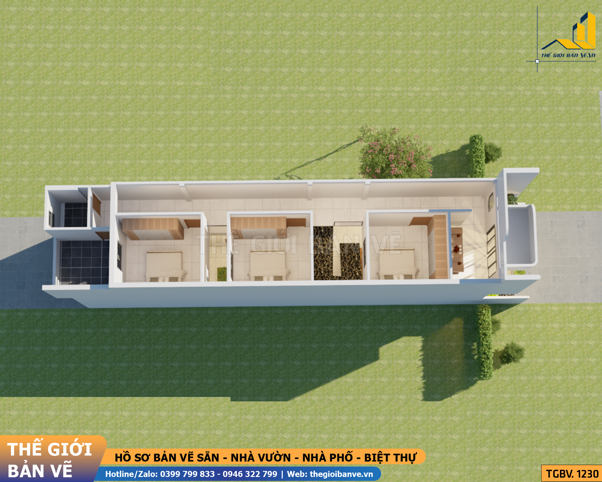 Nhà Phố 2 Tầng Mái Bằng Mặt Tiền 4.9m - 4 Phòng Ngủ | TGBV.1230